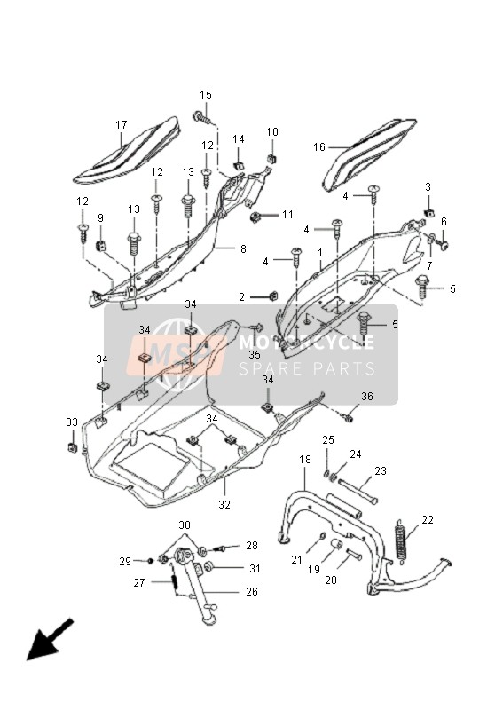 5SEF71160000, Feder, Hauptstander, Yamaha, 2